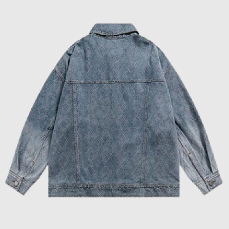 Chaqueta vaquera de patchwork vintage en contraste