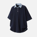 Faux-Layered Plaid Polo Tee