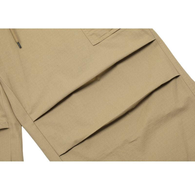 Pantalones paracaídas vintage plisados ​​de color sólido