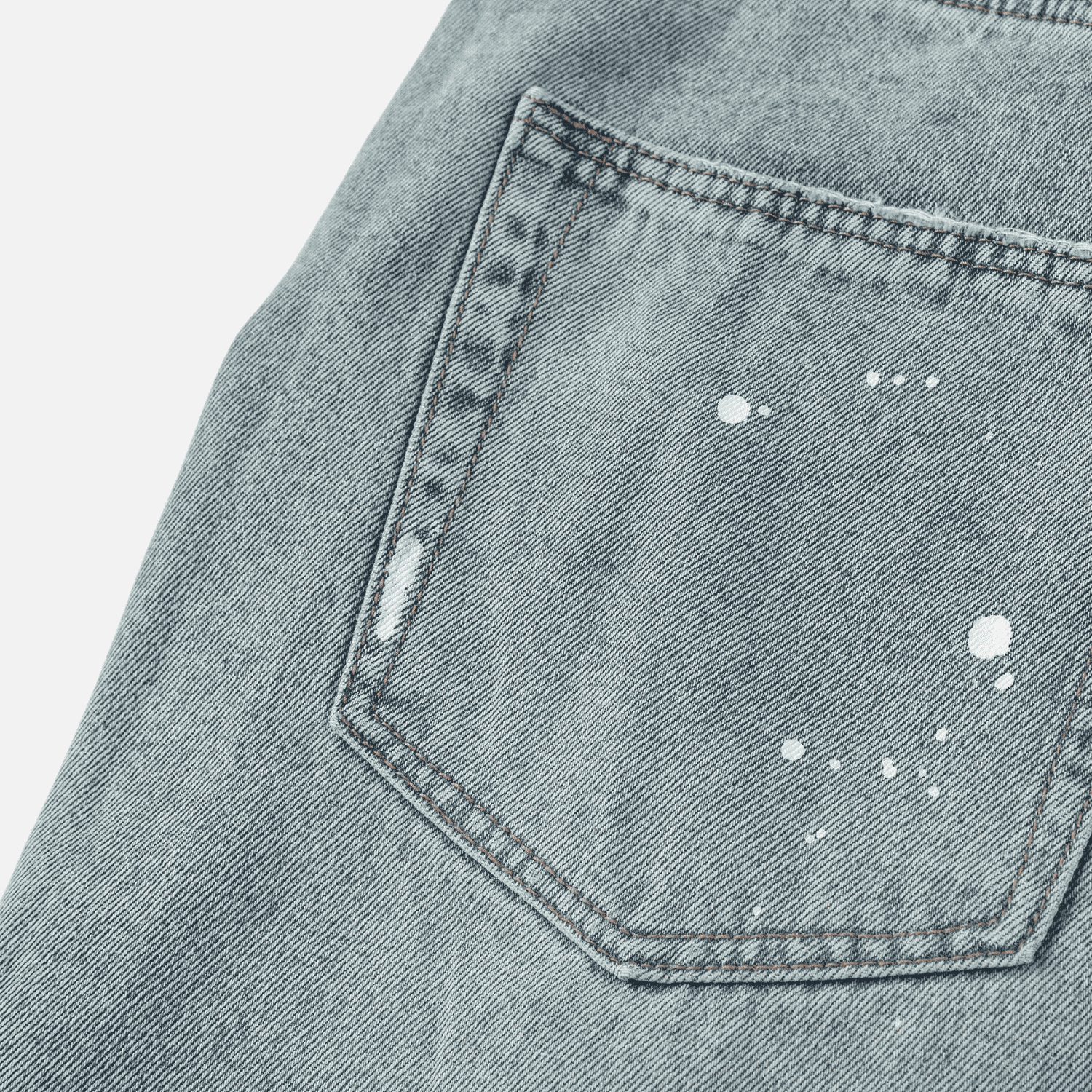Vintage Washed Paint-Splatter Jeans
