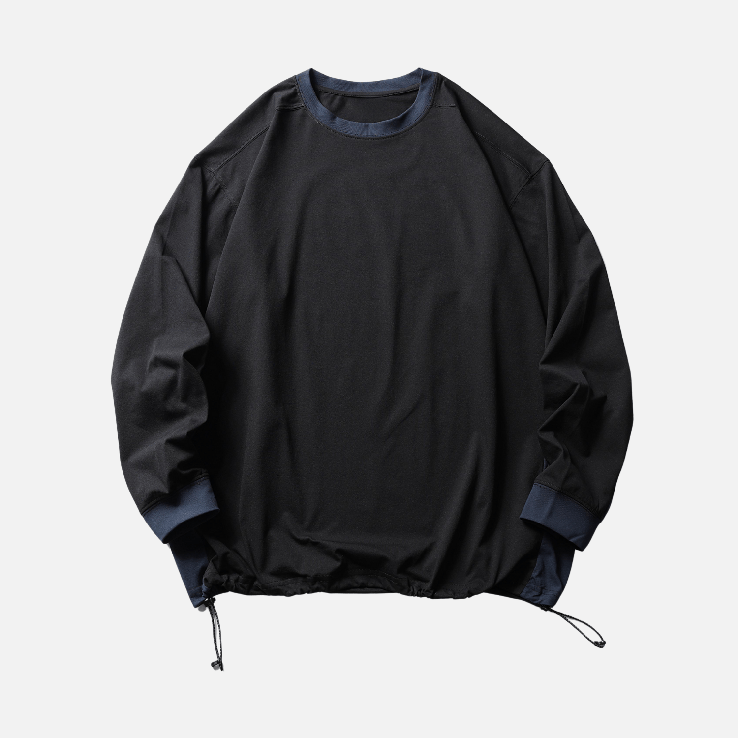 Patchwork Drawstring Long-Sleeve Tee