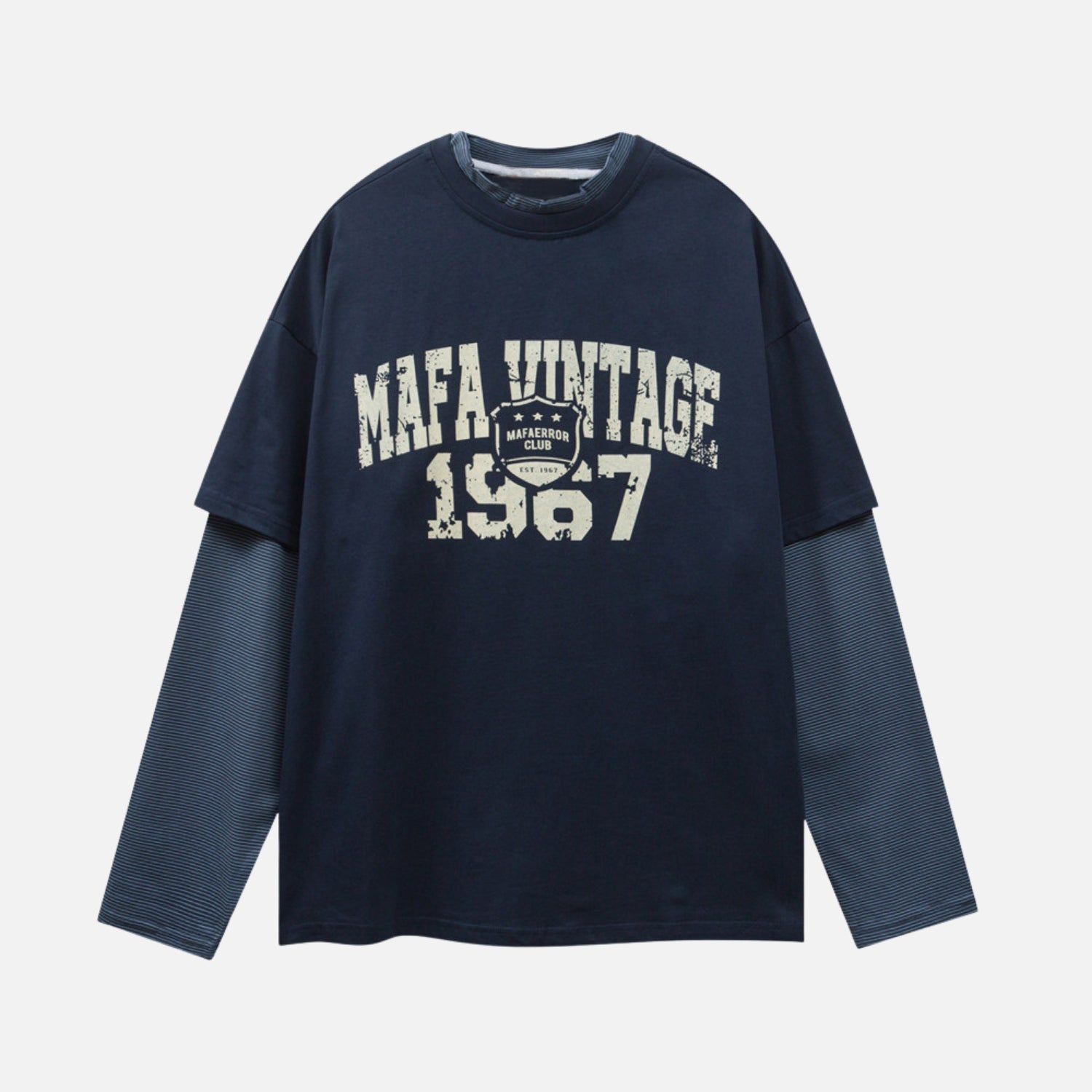 Faux-Layered Graphic Cotton Sweatshirt