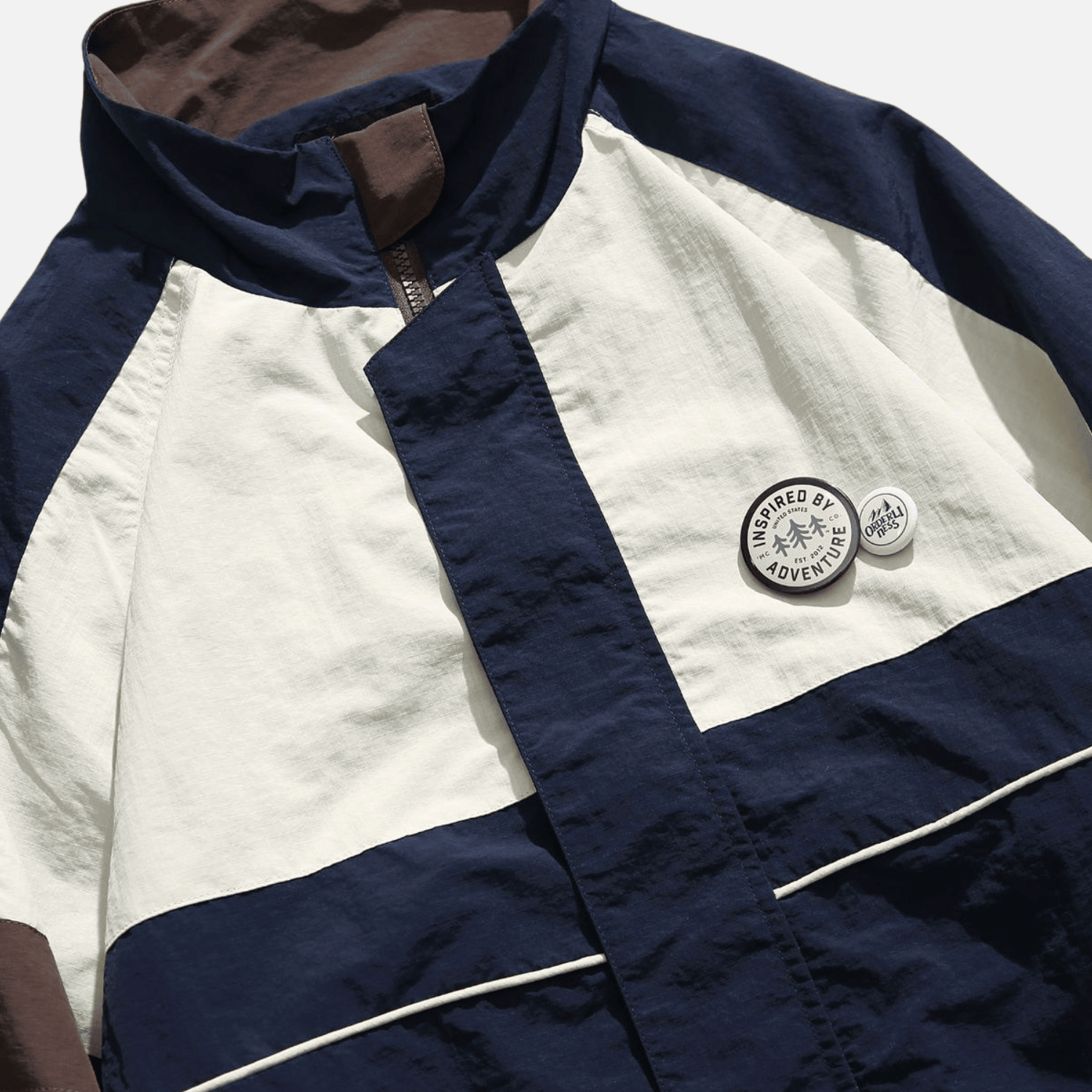 Colorblock Stand Collar Jacket