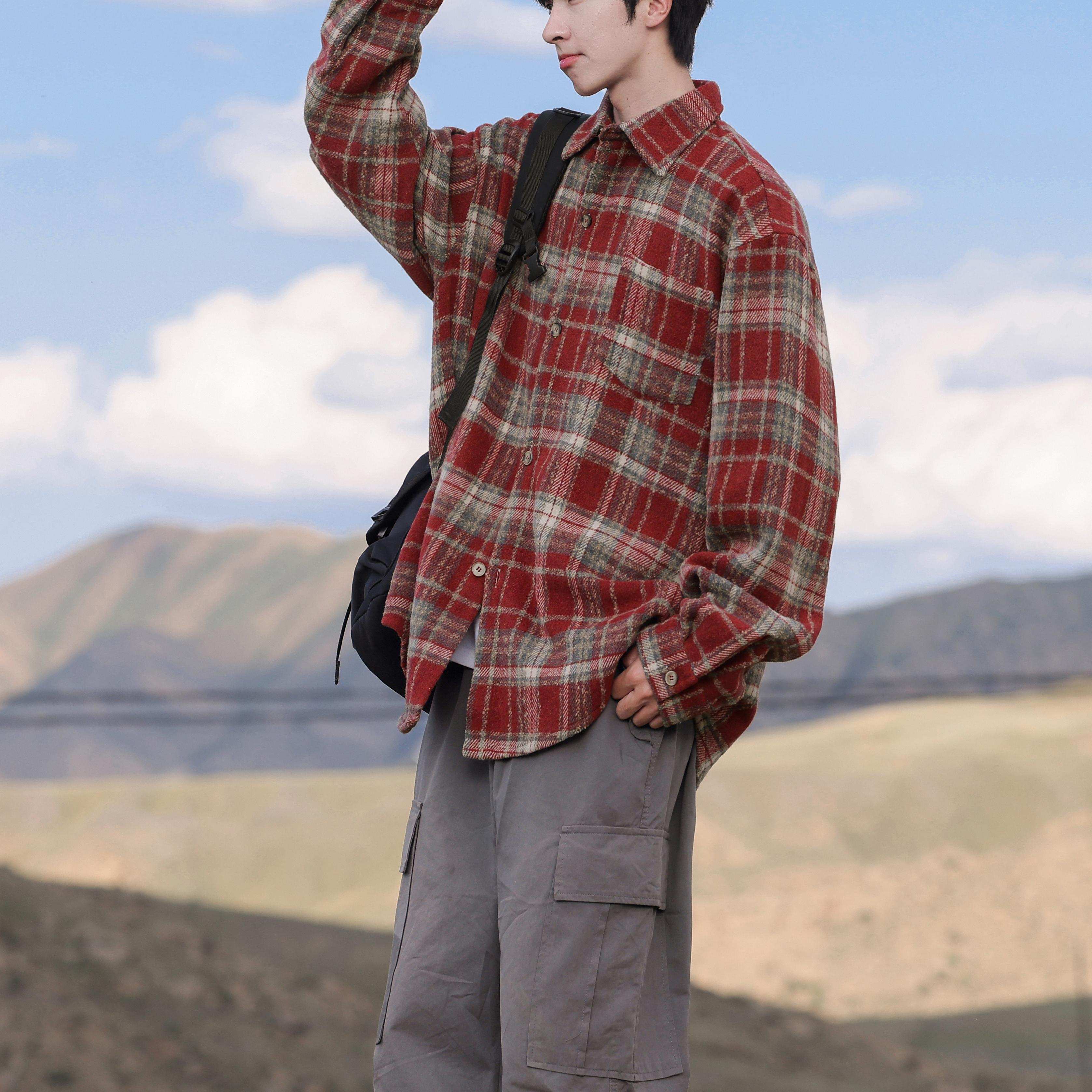 Vintage Plaid Long-Sleeve Shirt