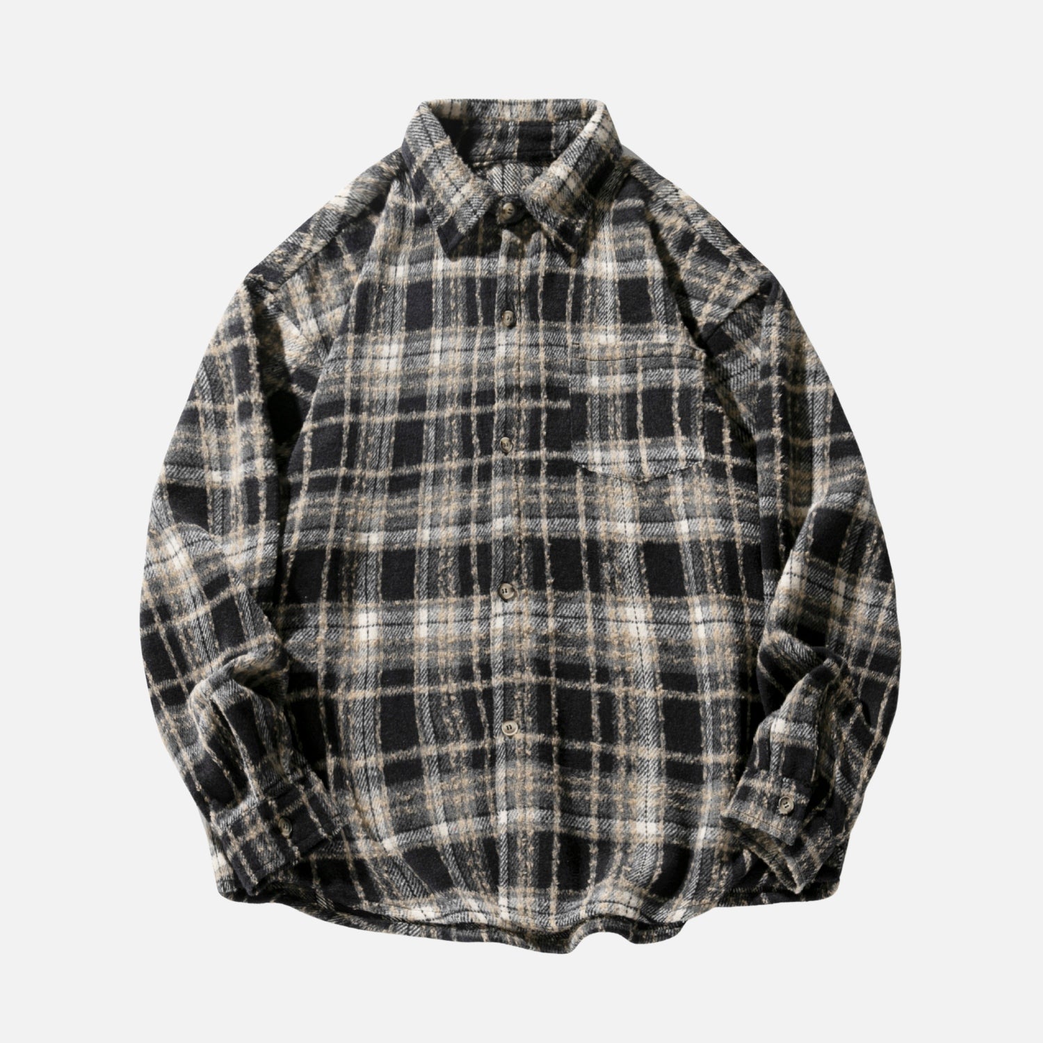 Vintage Plaid Long-Sleeve Shirt