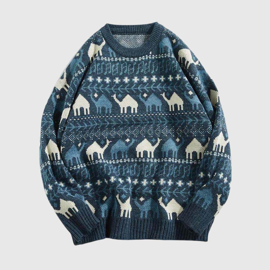 Suéter de punto con estampado tribal