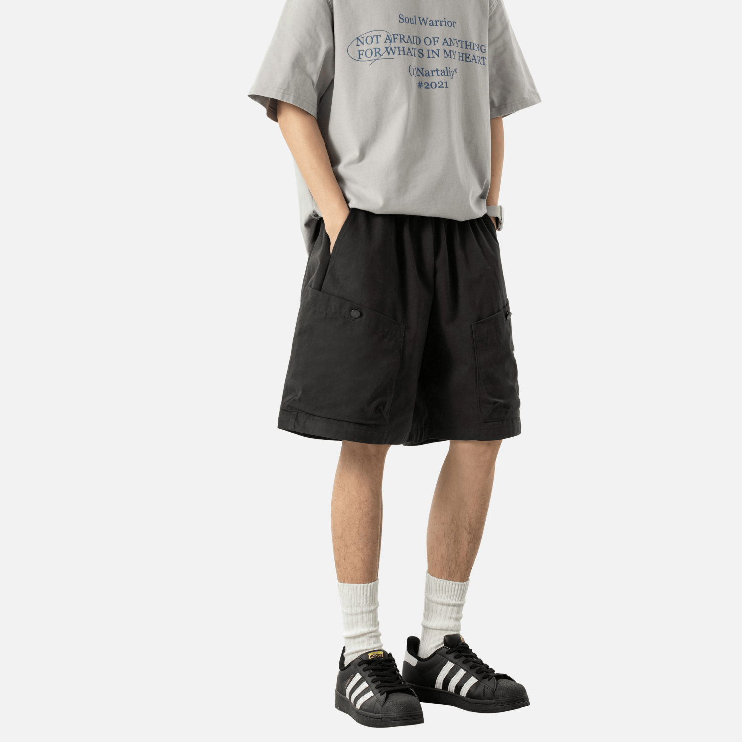 Letter Embroidery Cargo Shorts