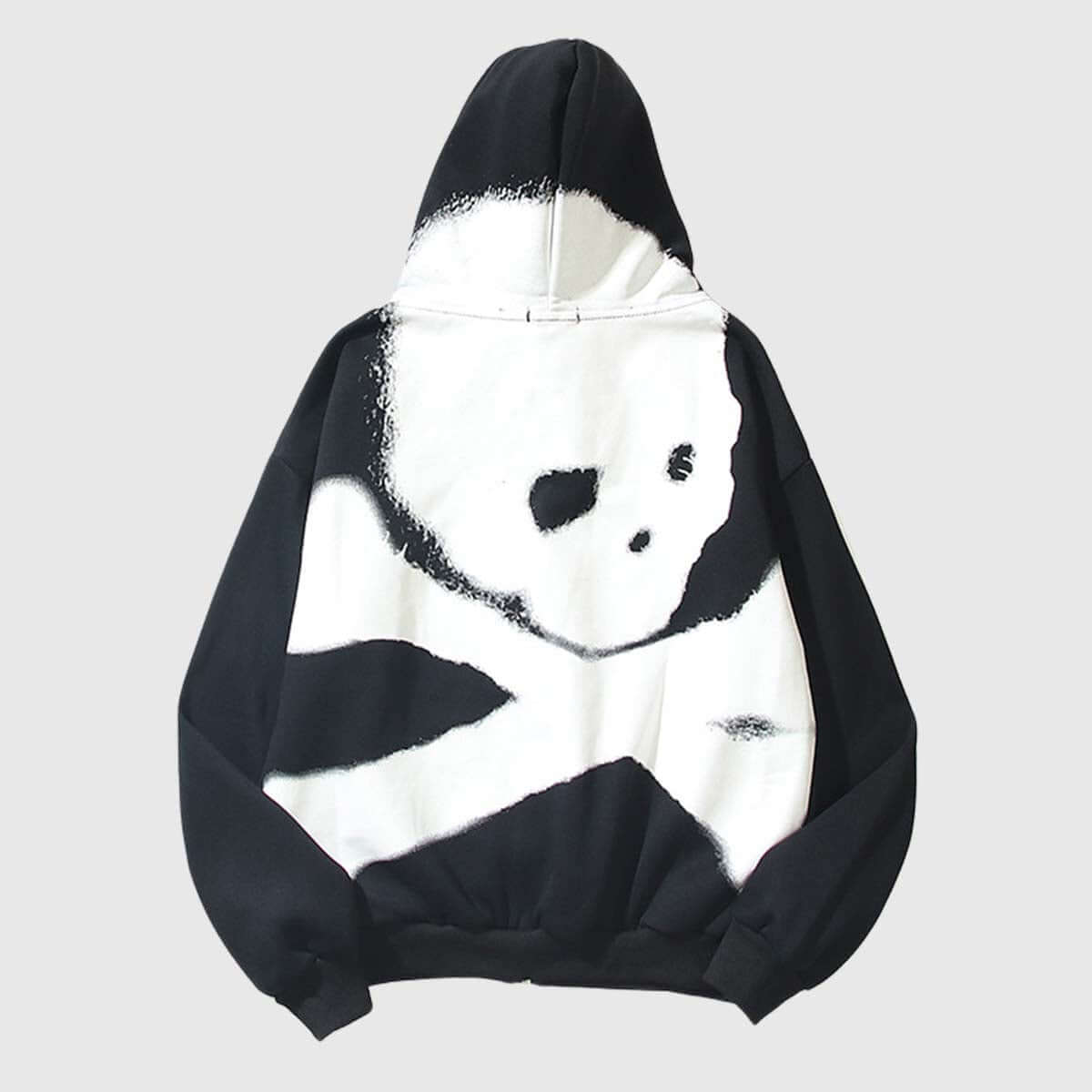 Sudadera con capucha y estampado de calavera lavada