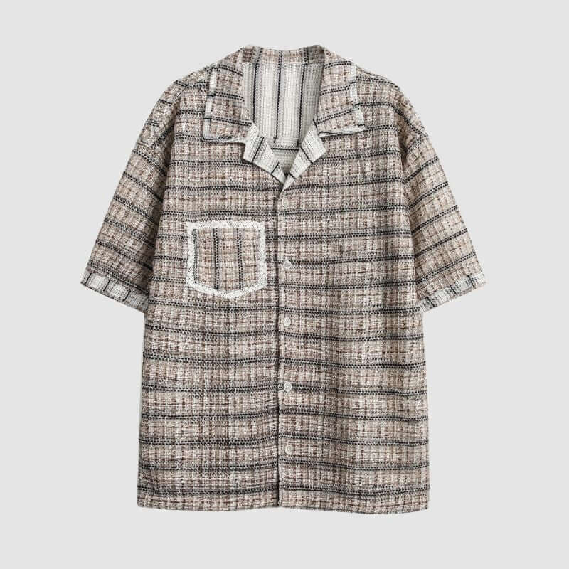 Camisas de rayas con parche de bolsillo