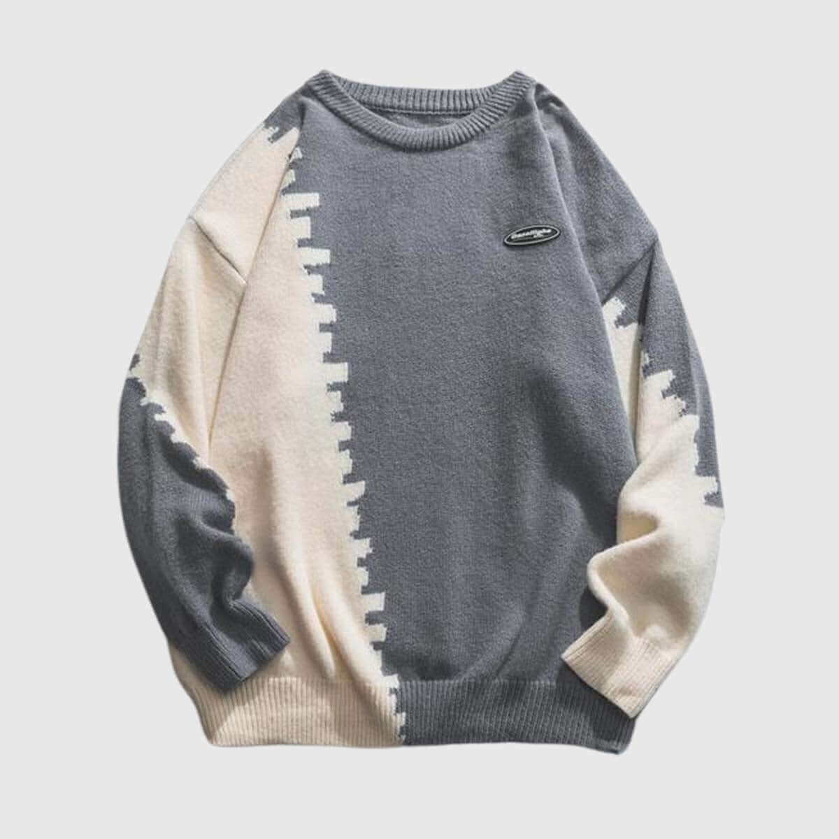 Retro Color Block Sweater