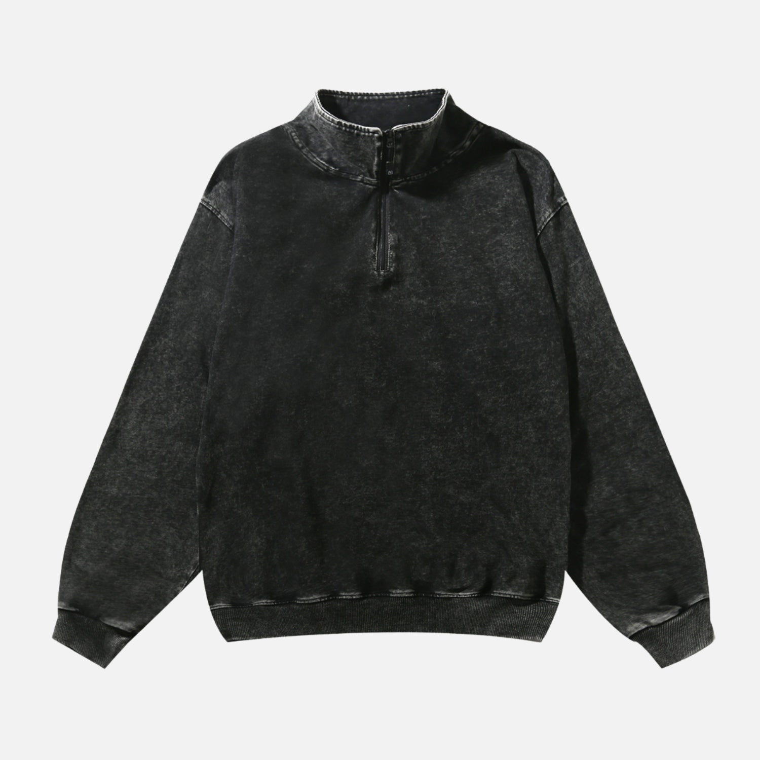 Washed Stand Collar Half-Zip Sweatshirt