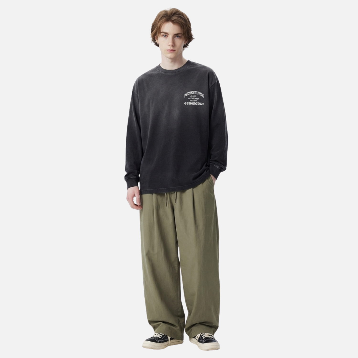 Sudaderas de algodón con degradado lavado