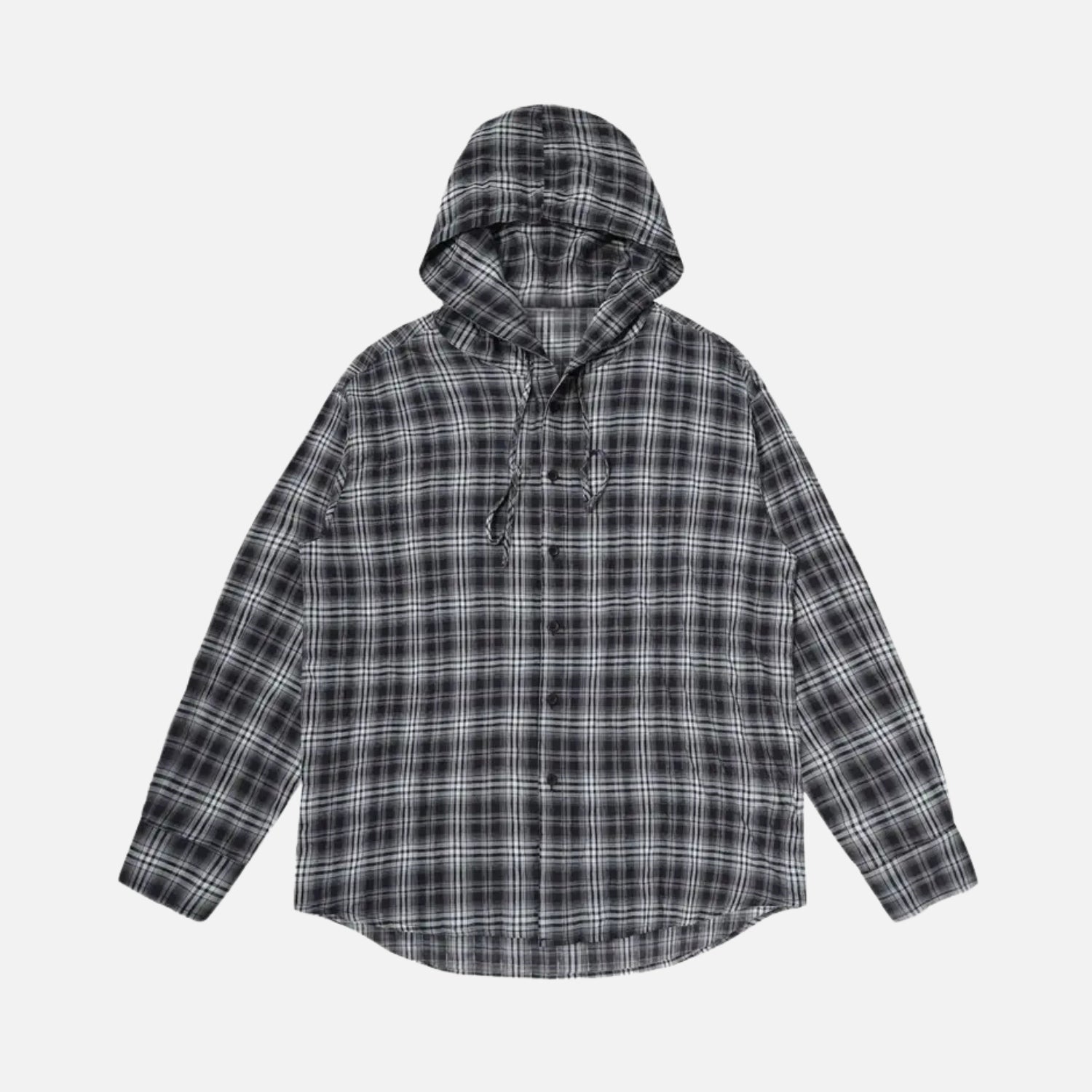 Plaid Hooded Cotton Shirt