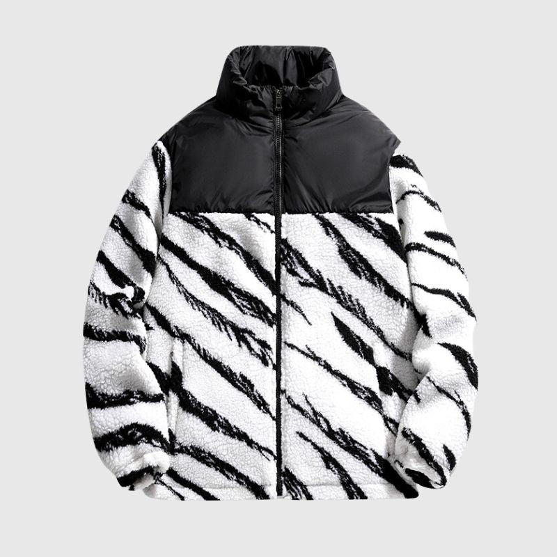Abrigo con capucha y forro de sherpa para invierno