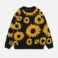 Sunflower Pattern Embroidery Sweater