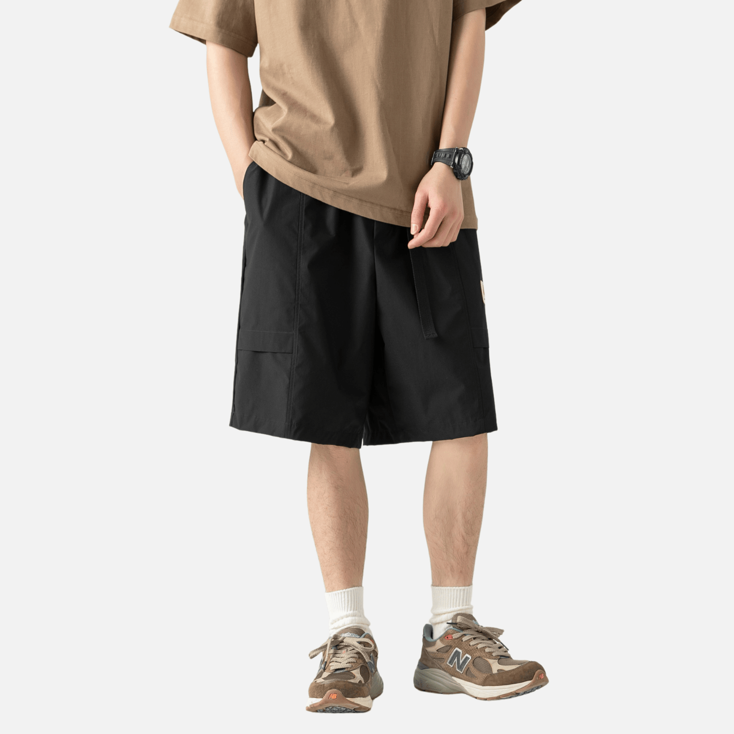Buckle Belt Cargo Shorts