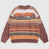 Irregular Color Contrast Stripe Pullover