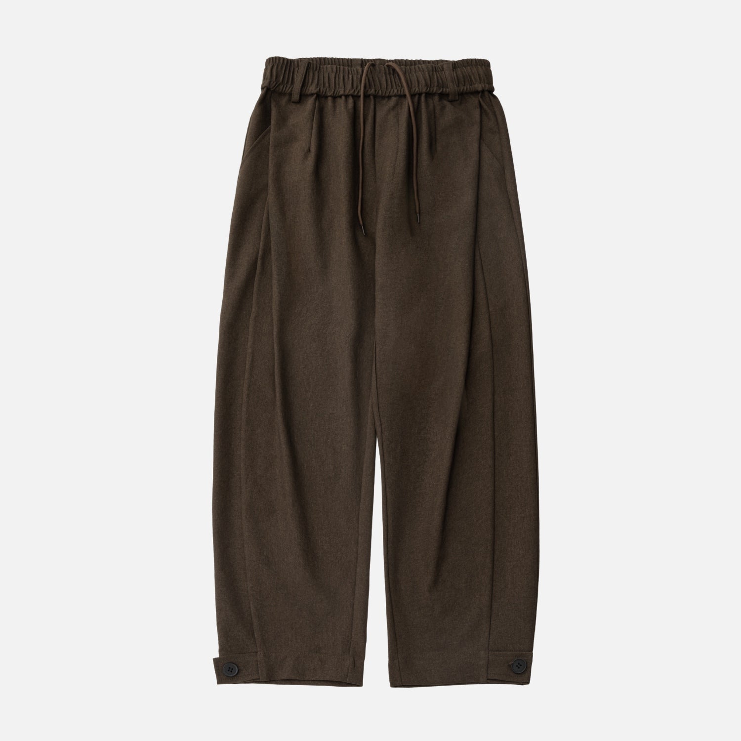 Draped Pleated Straight-Leg Trousers