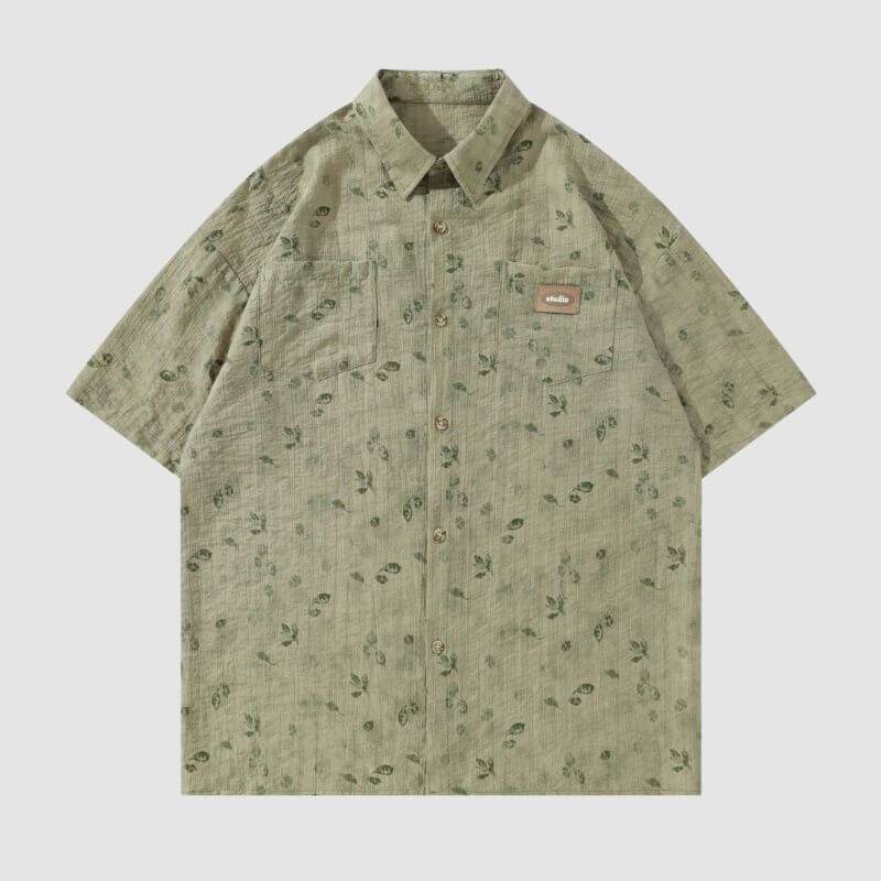 Camisas vintage con estampado floral completo
