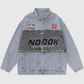 Number Embroidered Denim Jacket