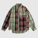 Camisa de patchwork a cuadros irregulares