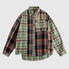 Camisa de patchwork a cuadros irregulares