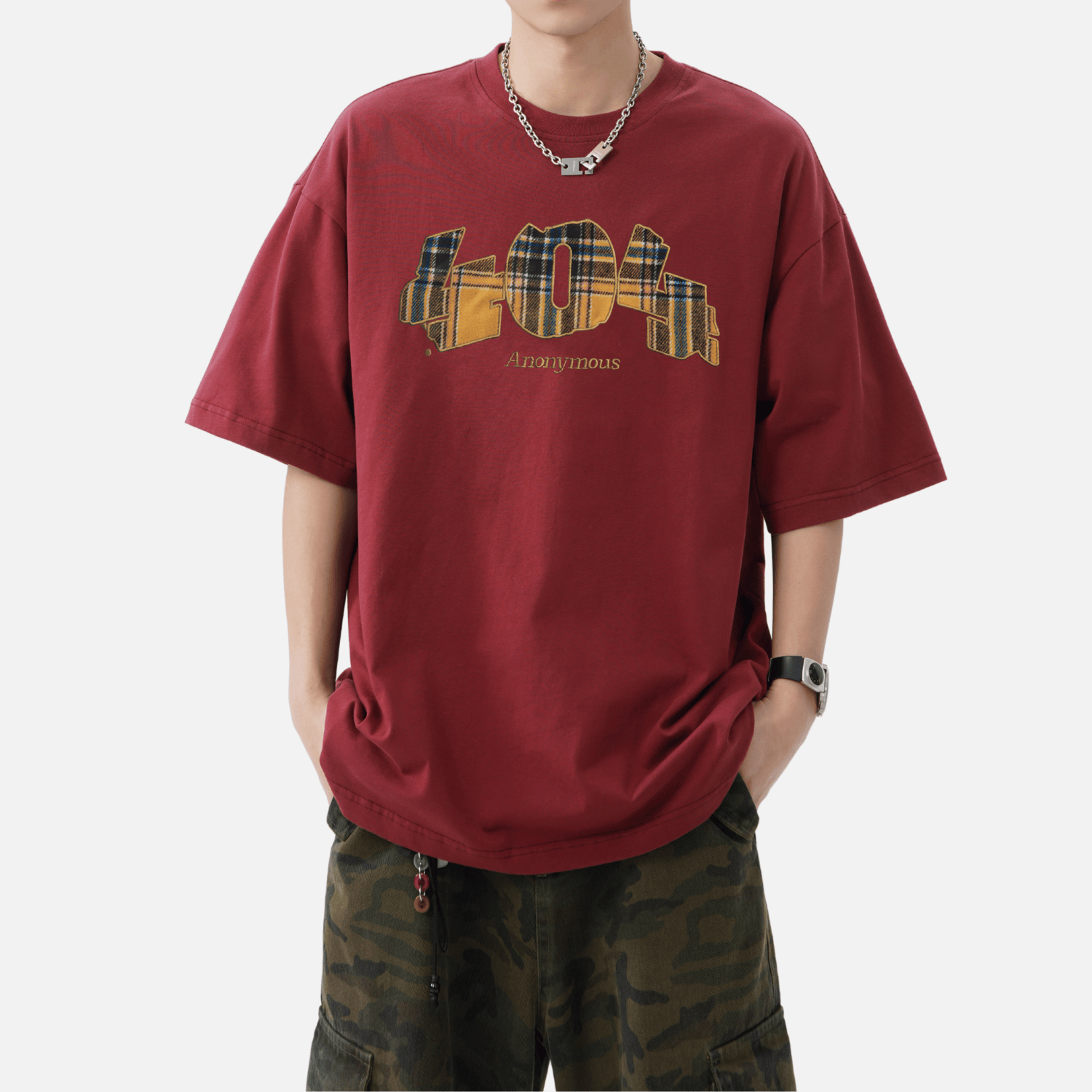 Plaid Graphic Cotton T-Shirt