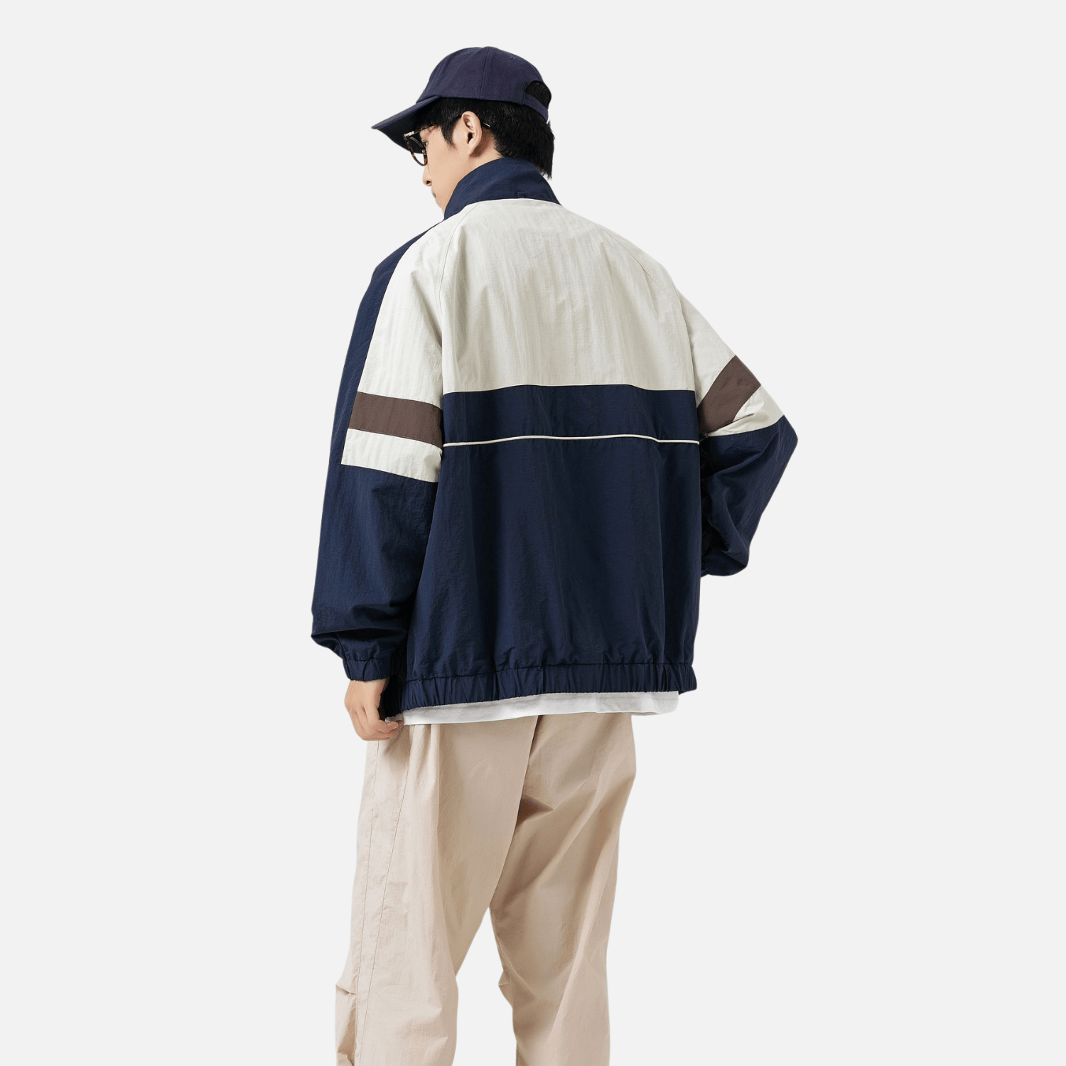 Colorblock Stand Collar Jacket