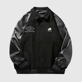 Chaqueta universitaria vintage de cuero sintético
