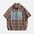 Camicia in cotone con stampa vintage a quadri