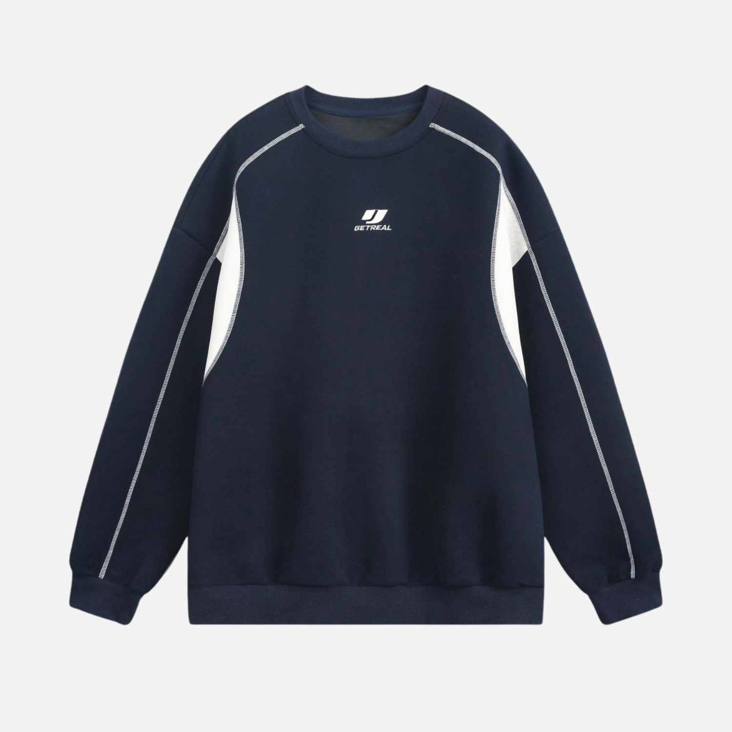 Schweres Sweatshirt mit Farbblock-Nähten