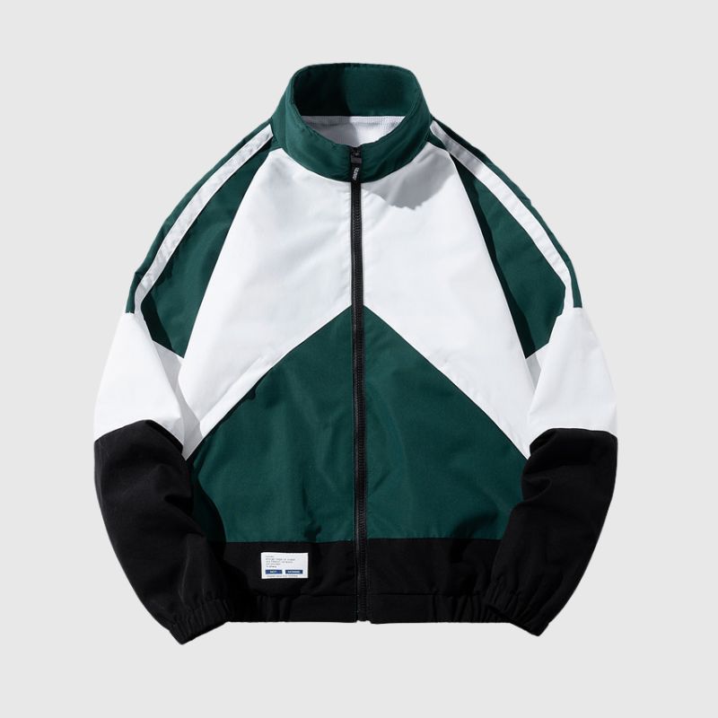 Color-Blocked Baseball Jacket