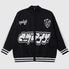 Letter Jacquard Patchwork Knit Cardigan