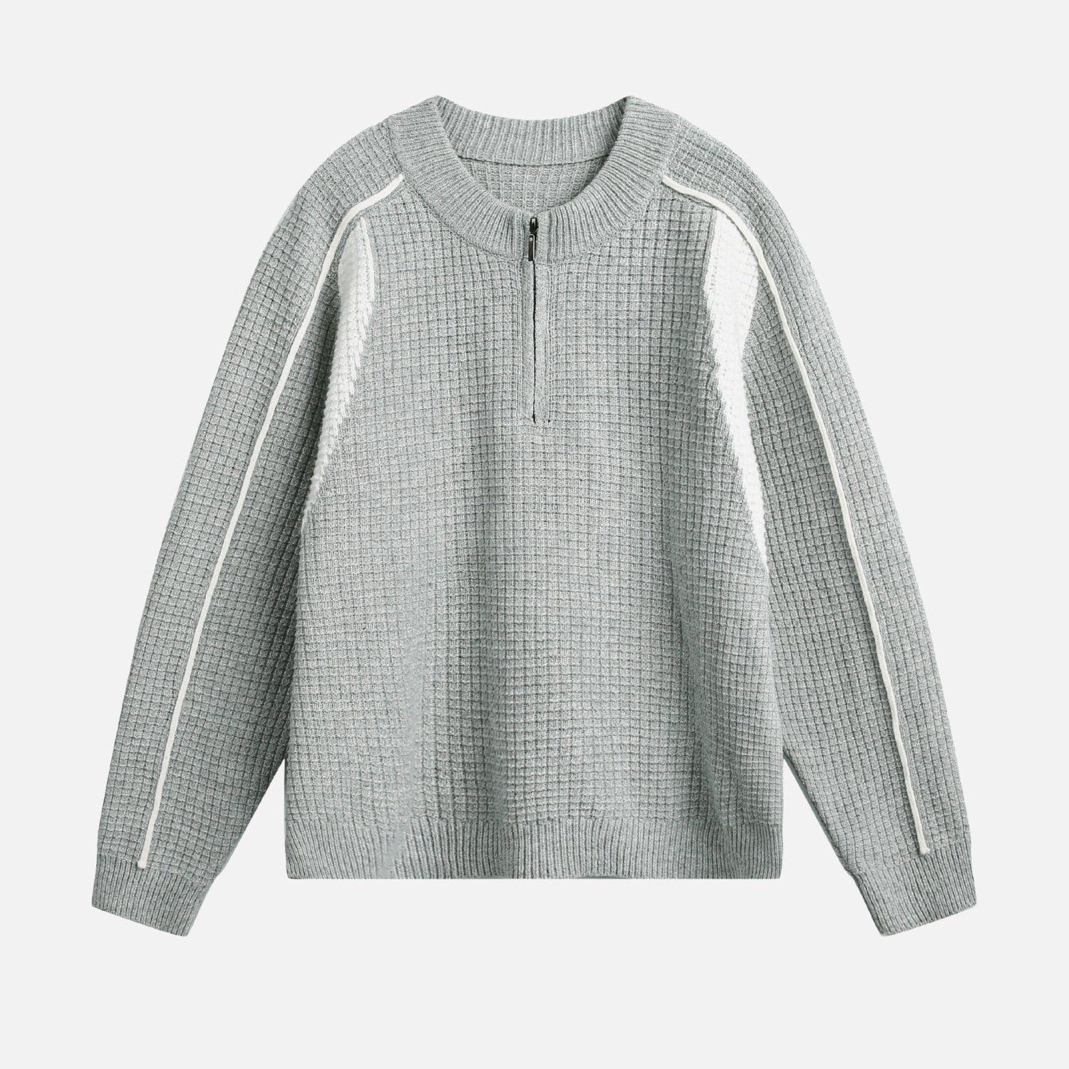 Textured Half-Zip Knit Sweatshirts