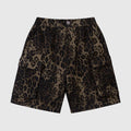 Leopard Cotton Cargo Shorts