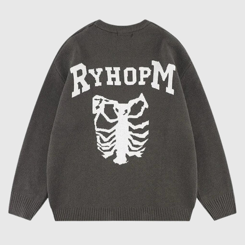 Strickpullover mit Cartoon-Muster