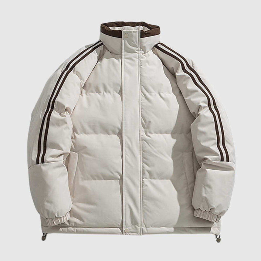 Chaqueta acolchada con mangas a rayas