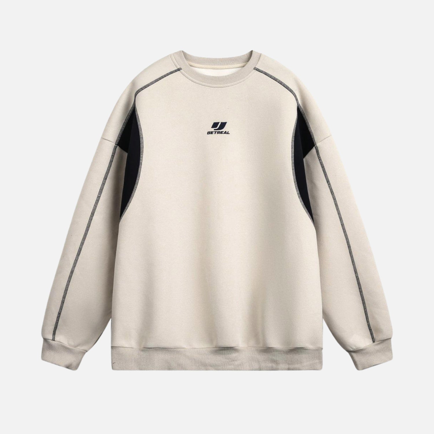 Schweres Sweatshirt mit Farbblock-Nähten