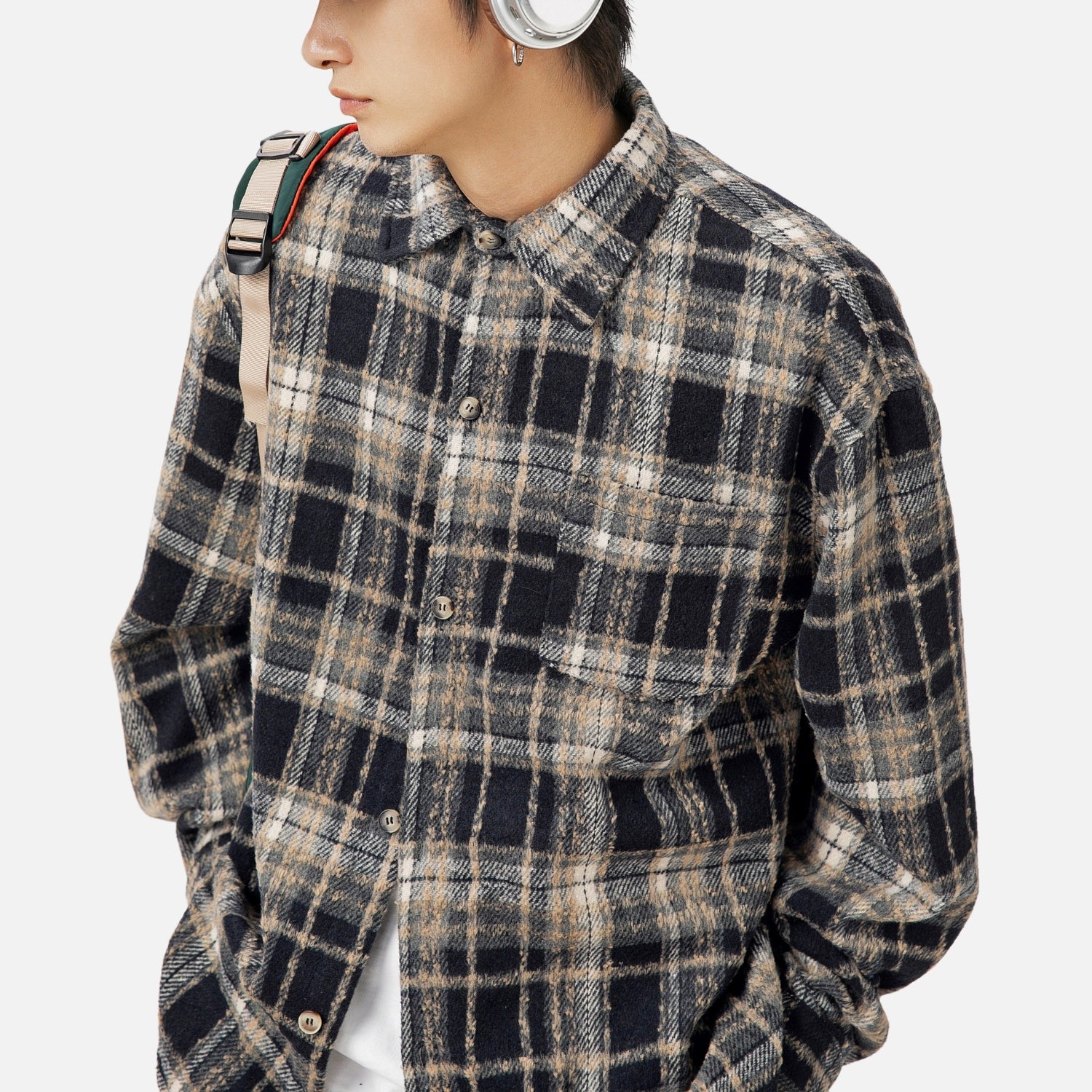 Vintage Plaid Long-Sleeve Shirt