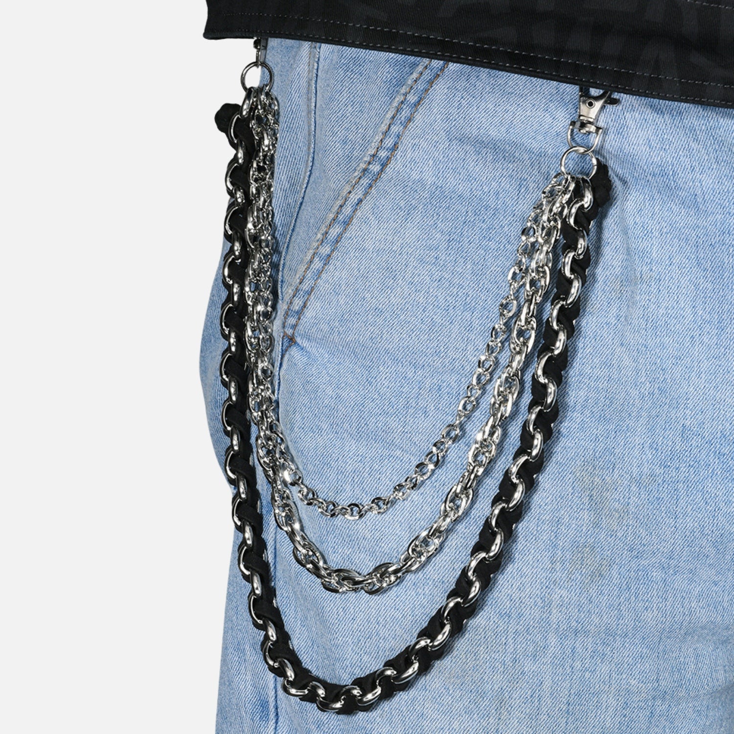 Ceinture à chaîne punk superposée