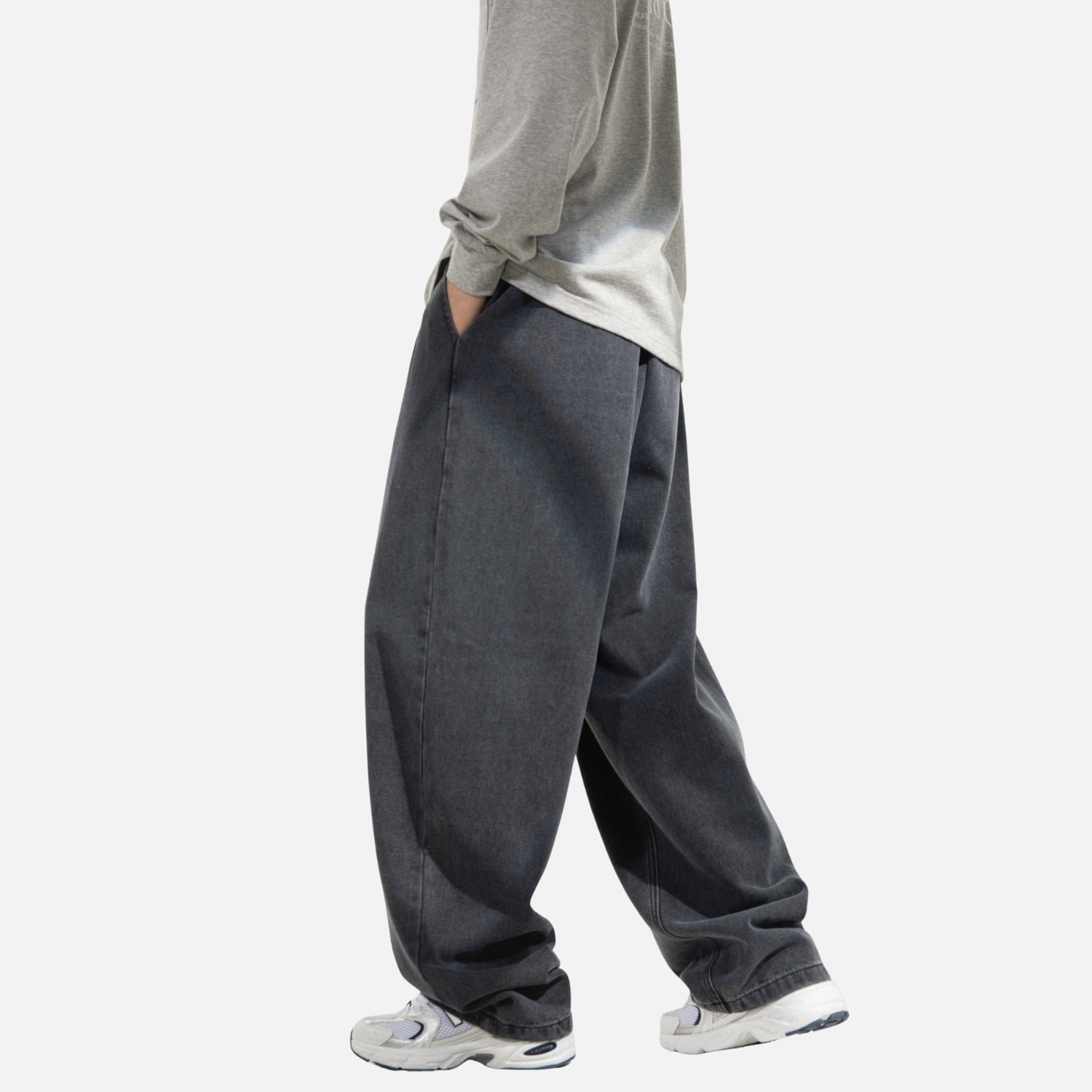 Washed Vintage Pleated Jeans