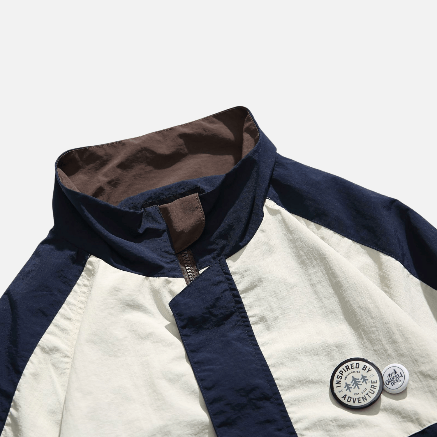 Colorblock Stand Collar Jacket