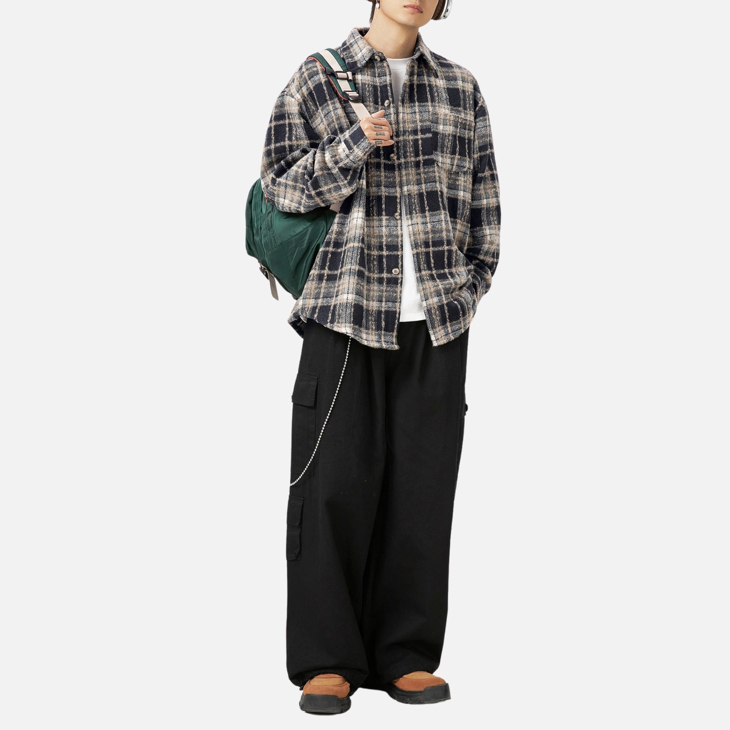 Vintage Plaid Long-Sleeve Shirt