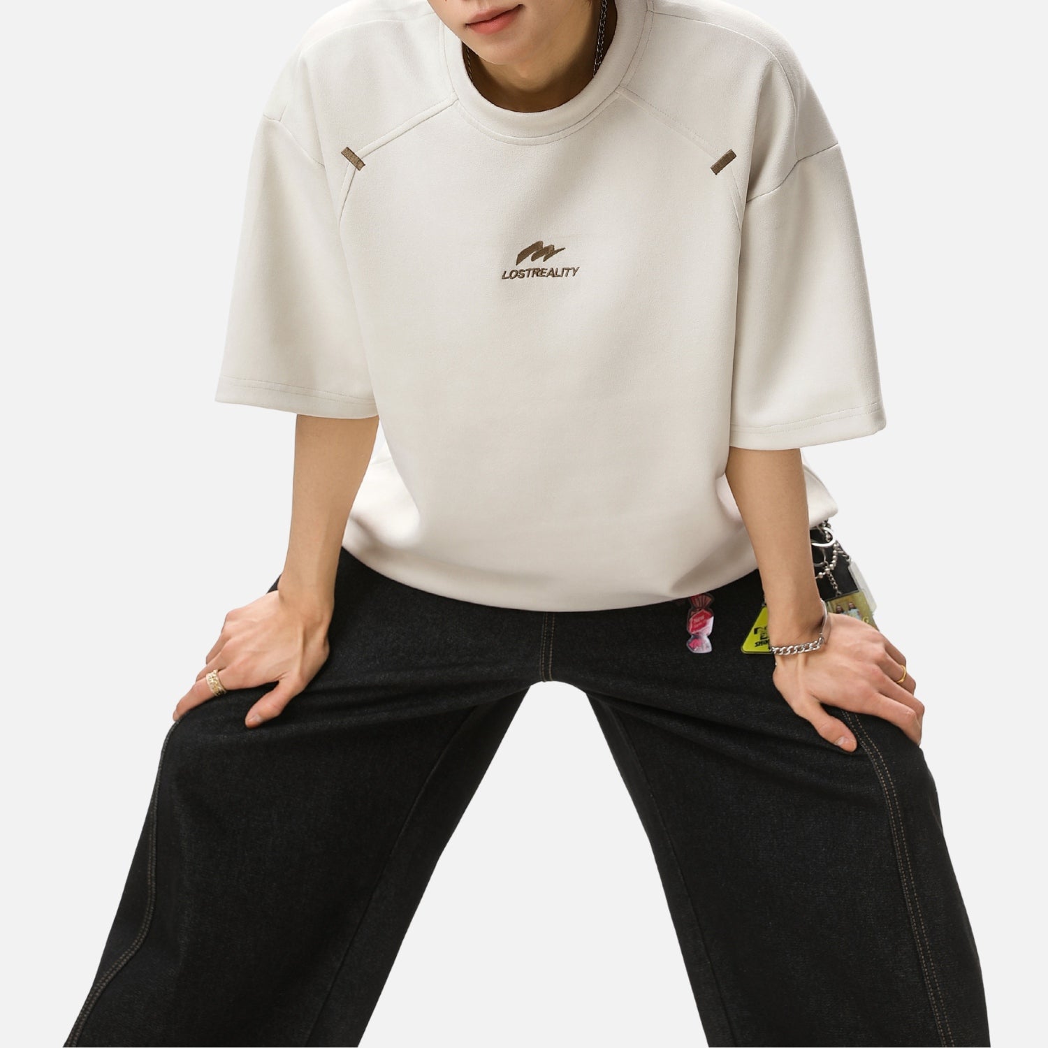 Structured Colorblock Embroidered Tee