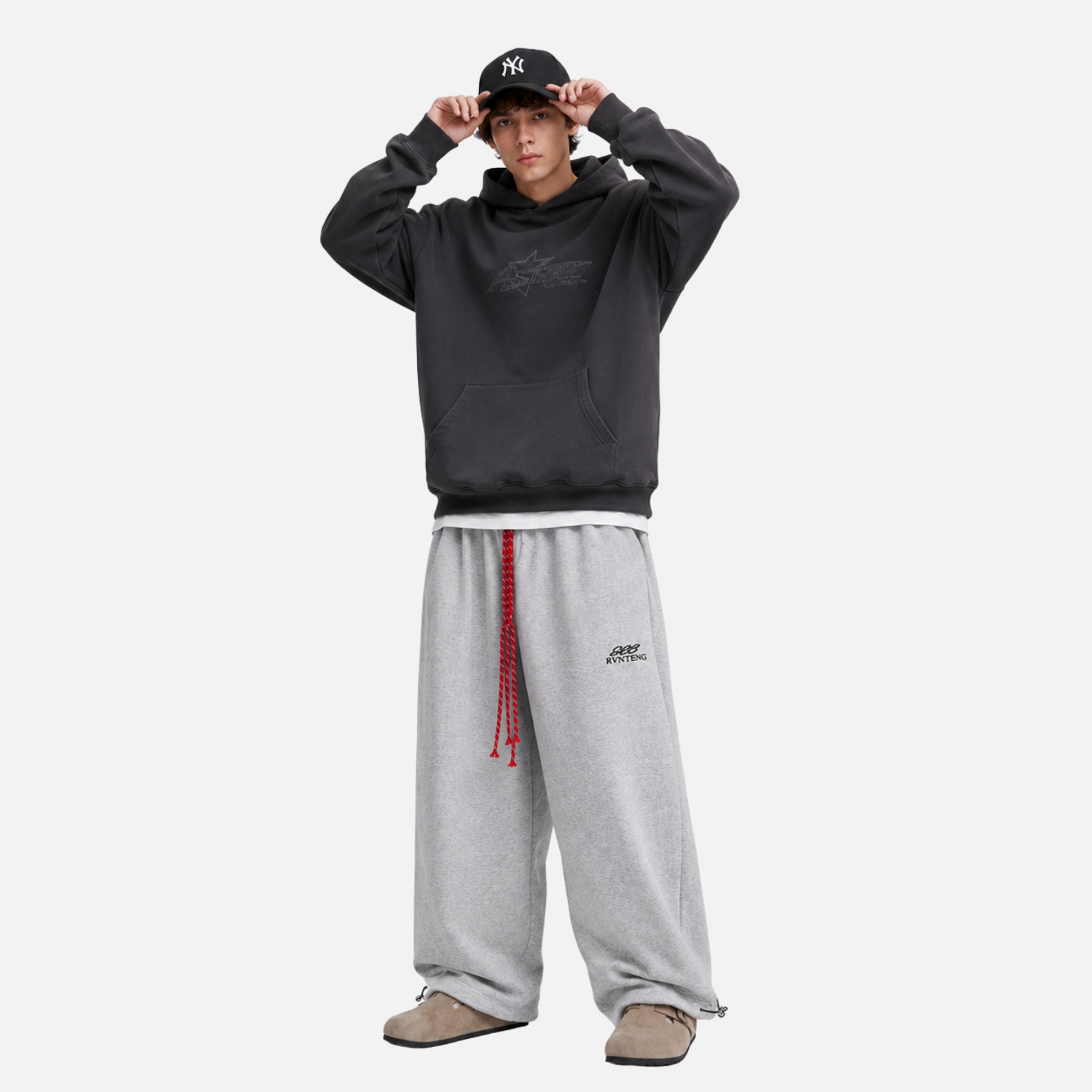 Woven Belt Baggy Pants