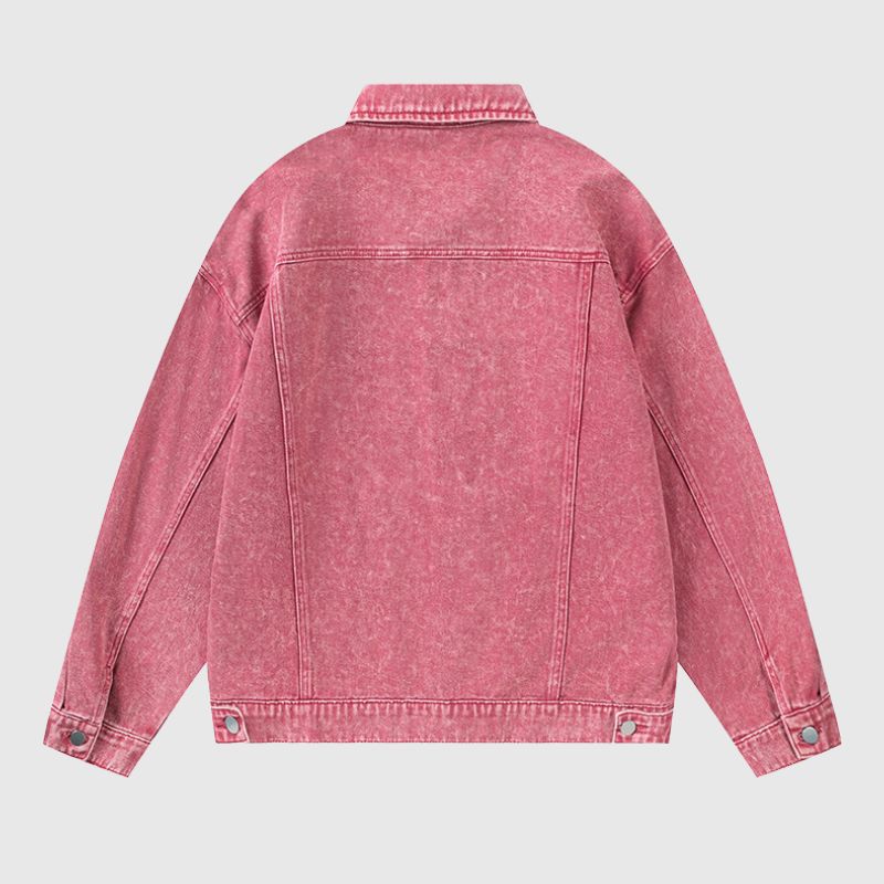 Chaqueta vaquera lavada con bordado vintage
