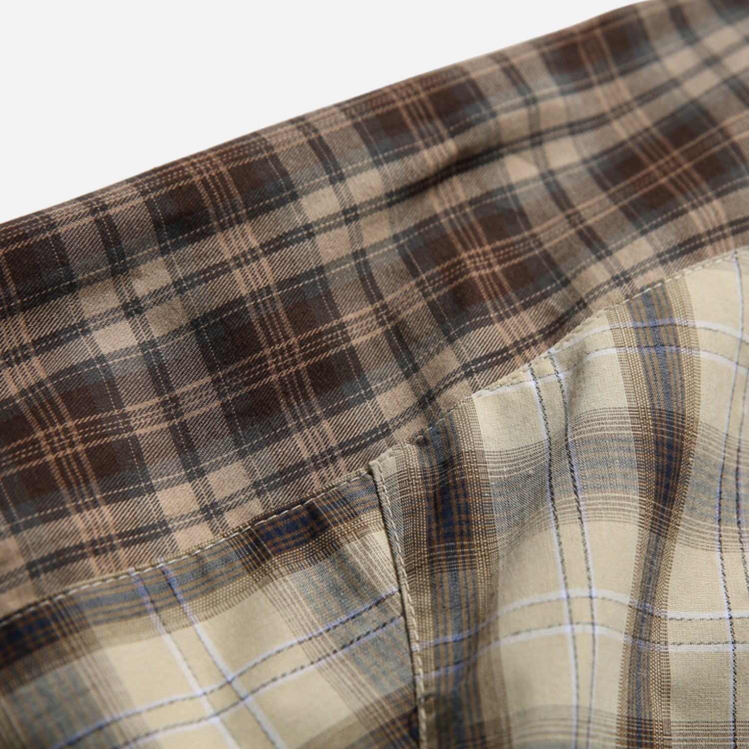 Harajuku Colorblock Plaid Cotton Shirt
