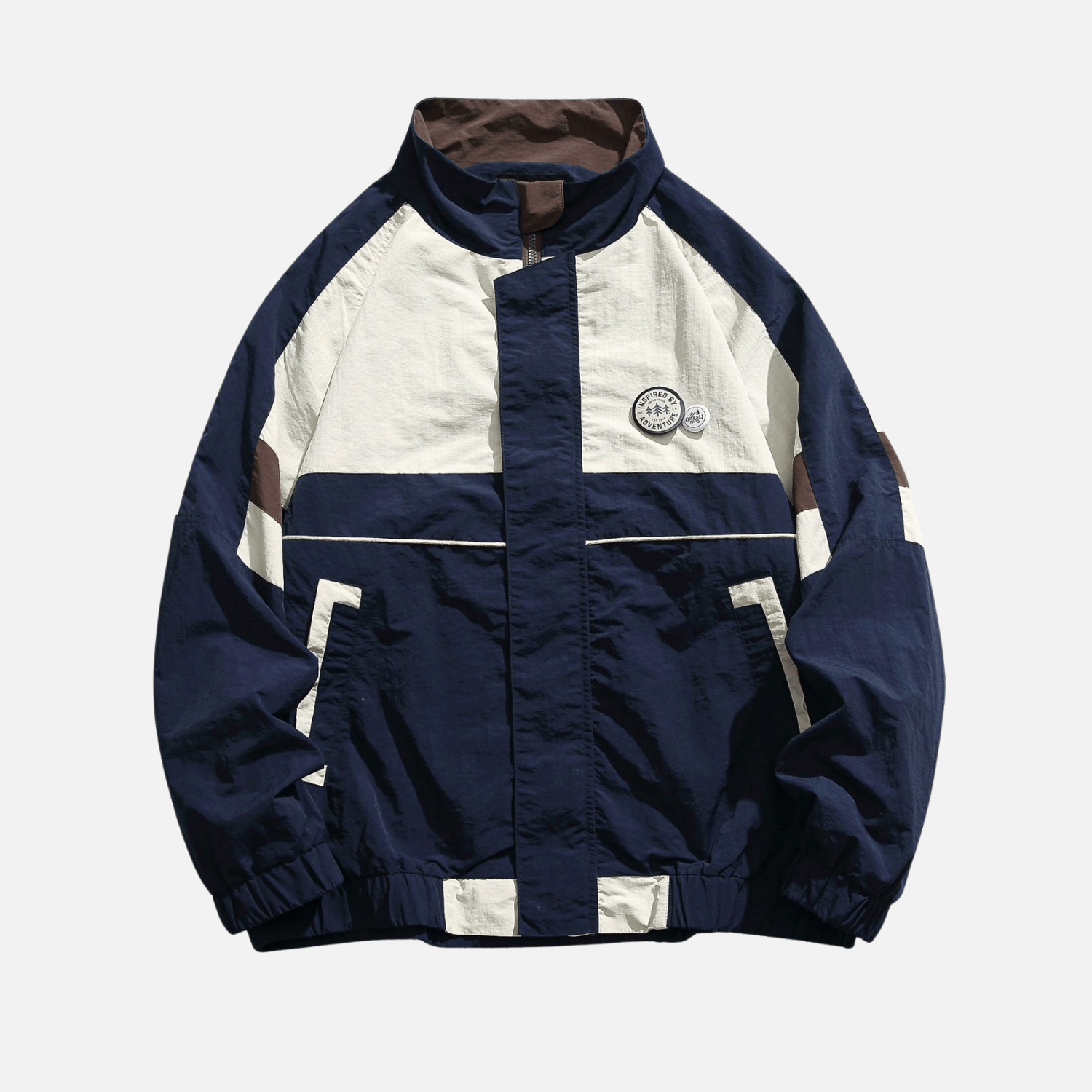 Colorblock Stand Collar Jacket