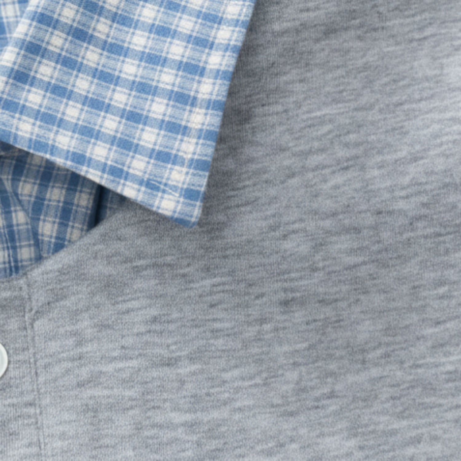 Faux-Layered Plaid Polo Tee