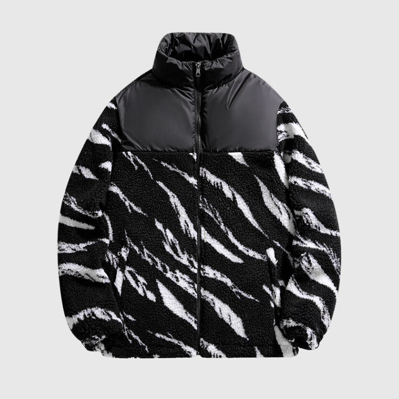 Abrigo con capucha y forro de sherpa para invierno